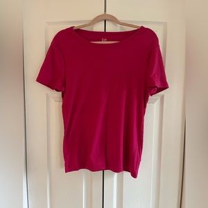 Gap ribbed pink tee sz L